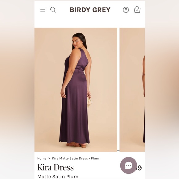 Birdy Grey Kira Matte Satin Dress Plum - Picture 2 of 3